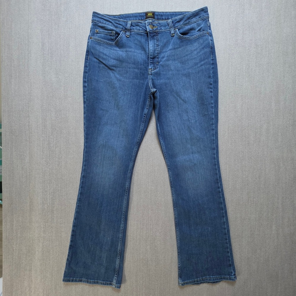 Lee Bootcut Jeans Women 16 Medium Blue Denim Stretch Premium Quality Smarter Fit